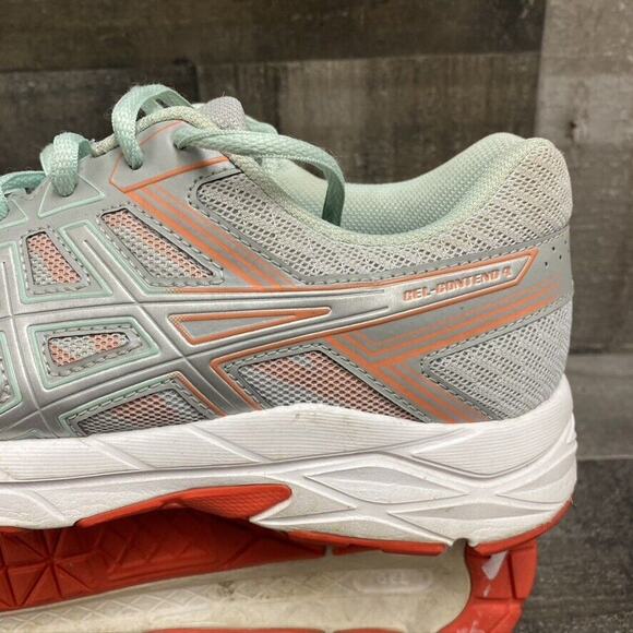 Asics Women's Gel Contend 4 Ortholite Running Shoes Size 8 Gray Mint T765Q VGUC - Picture 3 of 10